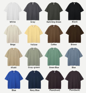 Venta al por mayor 100% algodón camiseta de los hombres de lujo 240g sólido Anti-Shrink Unisex logotipo personalizado cuello simulado en blanco de gran tamaño Boxy Heavyweight - Product Image 5