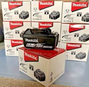 Batterie d'outil électrique Makita 18V 6Ah BL1860BX2 Lithium-ion authentique noire, lot de 10 - Product Image 1