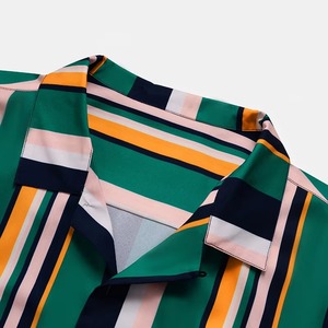 เสื้อเชิ้ตผู้ชายสีสันสดใส ปกคอพับ ทรงลำลอง สวมใส่สบาย ตกแต่งกระดุมสีเขียว เหลือง กรมท่า ชมพู ผลิตจากผ้าฝ้าย 100% - Product Image 2