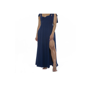 Abito lungo da donna Alexia Admor blu con spacco laterale, silhouette a cuore, in crêpe, vita naturale, comodo, taglia 6, da sera, lunghezza al pavimento - Product Image 2