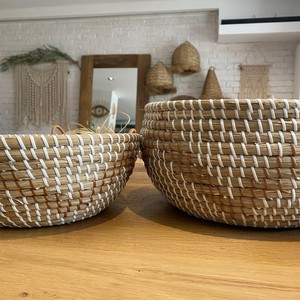 ตะกร้าเก็บหญ้าทะเลสานทรงกลมจาก tienphong ของตกแต่งห้องน้ำอเนกประสงค์สไตล์โบโฮ - Product Image 2