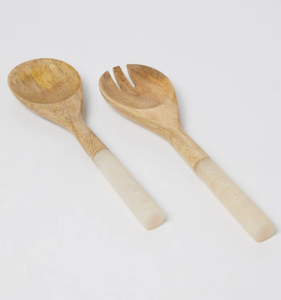 Cuillère exclusivement en bois et résine Ensemble cuillère et fourchette à salade en bois d'acacia de la meilleure qualité Vente personnalisée - Product Image 6