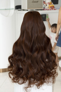 <b>Brown</b> Wavy <b>Wig</b> Vietnamese HD Luxury Front Closure Virgin Cuticle Aligned Remy Hair Single Weft Extensions - Product Image 1