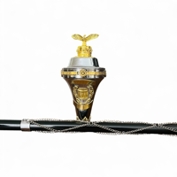 CEREMONIAL & Customized Pipe Band Mace Stick with Rolls (WOOD BRASS STEEL) Musical Instrument Accessory Soft Carry Bag Geoffrey