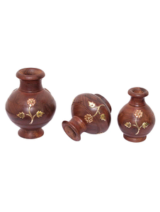 Vente en gros à bas prix Vase à fleurs en bois multicolore Pot de fleurs et pot de bureau de style moderne pour la décoration de la maison et du salon - Product Image 3