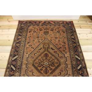 Tapis vintage 4,3x6,7 pieds, tapis turc, tapis en laine patchwork marron et noir - Product Image 3