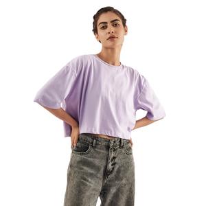 Camiseta informal de algodón Spandex con cuello redondo para mujer, gran oferta, Top corto de manga corta ajustado, diseño de logotipo de verano - Product Image 6