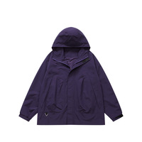 Jaket Hujan Pria Wanita Ukuran XL Tahan Air Anti Angin Bernapas Berkerudung Jaket Musim Dingin Outdoor Regular Fit Bahan Polyester