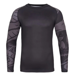 Brand New Custom Made Design Sublimation Custom Logo Printed MMA BJJ GI Rash Guard Grappling Full Sleeve Shirt - Product Image 1