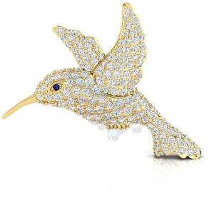 Broche Ultra Luxueuse en Argent Sterling 925 Faite à la Main, Coupe Ronde, Diamant, Inspiré des Oiseaux, Bijoux de Mariage et de Cadeau pour Femme - Product Image 6