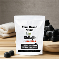 Gummies de Shilajit Pur de l'Himalaya ODM OEM, 45 unités, Riches en Acide Fulvique, Complément Herbal Naturel pour l'Énergie et la Vigueur des Adultes