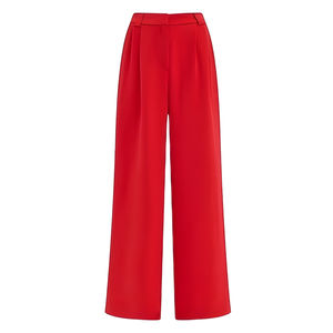 กางเกงขายาวทรงตรงผ้าแคนวาส 100% เอวกลาง ผูกเชือก ระบายอากาศ แห้งเร็ว เรียบง่าย สไตล์ลำลอง/ทำงาน สำหรับผู้หญิง - Product Image 1