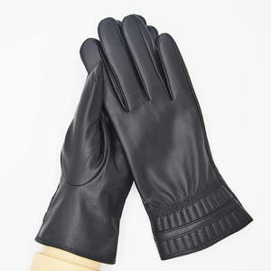 Guantes de conducción de dedos completos de moda y utilidad para automóviles para hombres Cuero real con puntas de pantalla táctil y orificios de ventilación para ciclismo - Product Image 4