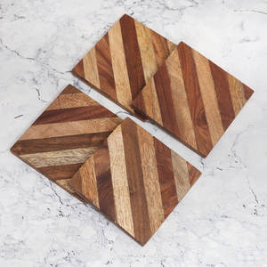 Vente en gros de sous-verres en bois faits à la main pour la maison et le bureau pour tasses à thé sous-verres de table en vrac, tapis à boissons pour boissons chaudes et froides - Product Image 1