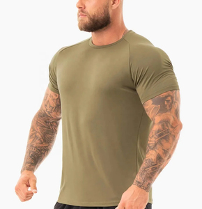 Chemises athlétiques de gymnastique d'été pour hommes T-Shirt de sport de haute qualité Polyester Workout Muscle Plain Print T Shirt pour hommes - Product Image 2