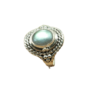 Bague en labradorite bleue naturelle, argent sterling 925, design unique fait à la main, bague avec une grande pierre, bague statement, cadeau - Product Image 1
