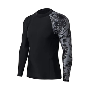 Wholesale Price Mma Rash Guard Full Sleeve Rash Guard OEM ODM Sublimation <b>Printed</b> High Quality Jiu Jitsu Bjj Rash Guard Supplier - Product Image 5