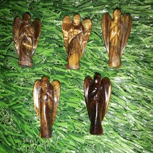 Pierre précieuse 1 pouce Ange sculpté avec cristal Flocon de neige Obsidienne Pierre précieuse semi-précieuse naturelle Artisanat pour la guérison à vendre - Product Image 5