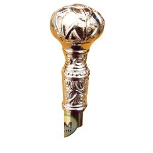 Bâton de marche en bois de qualité extrême avec poignée ronde ovale de styliste/cannes de marche en bois avec poignée ovale en laiton - Product Image 1