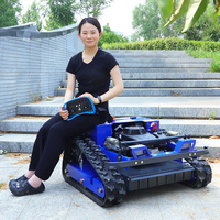 Mesin Pemotong Rumput Robotik Crawler Nirkabel dengan Trek Karet Anti-Selip untuk Medan Kompleks