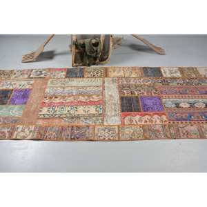 Alfombra de lana turca naranja Vintage 3 pies 11 pulgadas X 8 pies 9 pulgadas Patchwork tejido plano sala de estar alfombra con respaldo de látex - Product Image 3