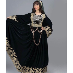 Robes pour femmes afghanes Kuchi produites dans la culture afghane 100% Polyester Vintage Appliques Broderie Modeste Nouveau Style - Product Image 2