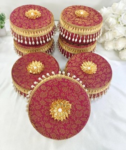 Boîte florale en acier décorative faveur de mariage douce Laddoo boîtes indien traditionnel faveur acier Tiffin conteneur de stockage Eid Party - Product Image 2