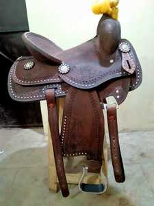 Venta al por mayor de cuero genuino Western Barrel Racing Horse Saddle | Equipo ecuestre de equitación Premium hecho en La India para caballos - Product Image 5