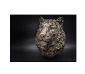 Escultura de Pared de Cabeza de Lobo de Bronce Hecha a Mano, Decoración Animal Tradicional para Sala de Estar, Arte Moderno, Decoración de Pared con Diseño de Toro - Product Image 4