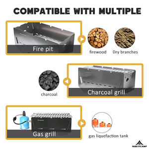 INBESTCAMP Portable Mini BBQ Gril À Gaz Pliable En Acier Inoxydable Gril Extérieur pour Camping & <span class=keywords><strong>Barbecue</strong></span> À <span class=keywords><strong>Charbon</strong></span> De Bois - Product Image 3