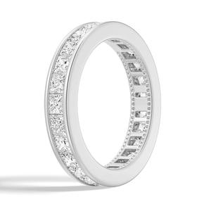 Princess Cut Moissanite Diamond Eternity Band 18K Gold <b>Ring</b> Channel Style Product Category Moissanite <b>Rings</b> - Product Image 2