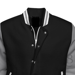 Veste d'université pour hommes personnalisée à la mode OEM patchs en chenille corps en laine avec manches en cuir contrastées logo brodé veste universitaire personnalisée - Product Image 6