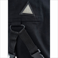Jean cargo noir Y2K pour femme, style gothique punk, imprimé crâne, respirant, taille mi-haute, avec œillets et boucles, en denim écologique brodé