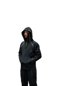 Sweat à capuche d'automne pour homme 100% coton avec cagoule à double capuche pour un ajustement personnalisable par temps froid brodé 2 pièces - Product Image 2