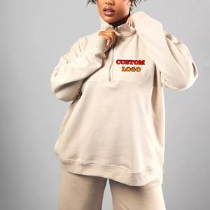 Sudadera con Cierre de Cremallera de un Cuarto, Color Nude, Estilo Hip Hop, para Mujer, Material de Felpa de Algodón Suave, Ropa Deportiva Informal Urbana - Product Image 5