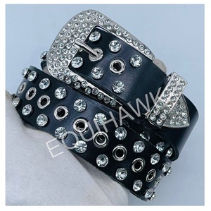 <b>Top</b> Trending Western <b>Cowgirl</b> Bling Rhinestones Belt Quality Studded Belt for Women High Quality Western Cow Girl Bling Belts - Product Image 1