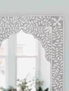 กระจกติดผนังฝังกระดูกทำมือสุดหรูสลักกระดูกตกแต่งด้วยงานฝีมือรูปพระจันทร์เสี้ยว - Product Image 4