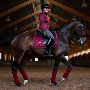 Horse Saddle Pads Dressage Style Purple Cotton 100% Twill Fabric Quilted <b>Foam</b> <b>Padding</b> Customized OEM Horse Numnahs Saddle Pads - Product Image 6