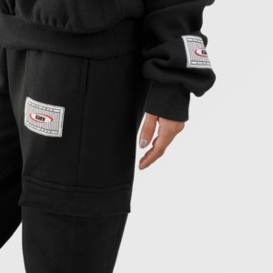 Sweat à capuche surdimensionné Reeder en tissu tricoté respirant noir pour la saison d'automne - Product Image 6