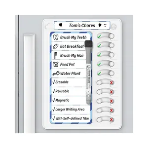 도매 집안일 할 목록 보드 냉장고 마그네틱 아이 집안일 차트 홈 체크리스트 보드에 대한 분리 가능한 카드 스톡