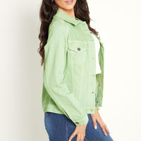Chaqueta de mezclilla acolchada de moda para mujer, top corto informal con estampado para primavera, otoño e invierno, estilo urbano.