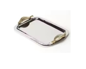 Bandejas de servir de acero inoxidable Bandejas de metal decorativas para uso en la cocina para el hogar Mesa de comedor Hotel Bodas - Product Image 1