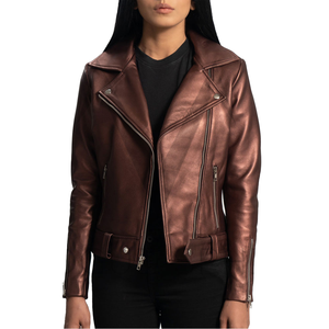 Chaquetas de cuero de moda para mujer con cuello levantado, chaqueta de cuero cómoda transpirable para mujer - Product Image 1