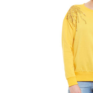 เสื้อสเวตเชิ้ตผู้หญิงสีเหลืองขายออนไลน์ สินค้าขายดี ผลิตภัณฑ์ยอดนิยม รับสกรีนโลโก้ตามสั่ง ระบายอากาศได้ดี ทนทาน - Product Image 2