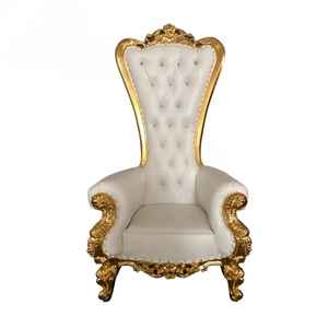 Wholesale Hotel Luxury Throne <strong>Chair</strong> Event Gold White Wedding Throne <strong>Chair</strong> - Product Image 5