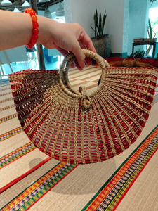 Water Hyacinth Bohemian Style Rectangle <b>Storage</b> <b>Basket</b> with Handle Eco-Friendly Clothing <b>Storage</b> for Beach Use - Product Image 4