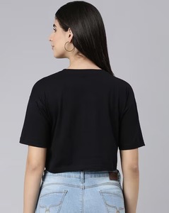 เสื้อคอกลมสำหรับสตรีผ้าฝ้าย100% สำหรับผู้หญิงเสื้อยืดคอกลมแบบเรียบ - Product Image 1