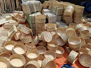 Plateau en bambou de qualité supérieure avec poignée-Panier de rangement naturel, durable et multifonctionnel pour l'organisation et la décoration - Product Image 4