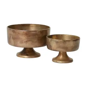Mangkuk atas meja antik logam mewah, untuk dekorasi tengah rumah dan pernikahan, vas ALUMINIUM terlaris