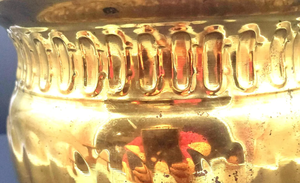 Jardinière en métal aluminium martelé de forme ronde en laiton couleur or EPL grande taille pour fournitures de jardin - Product Image 2